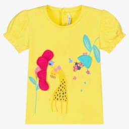 مايورال-توب أطفال بناتي قطن جيرسي مستدام لون أصفر | Childrensalon Outlet