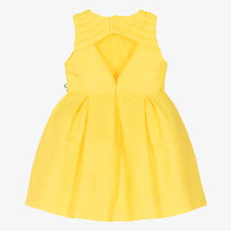 Mayoral-Girls Yellow Jacquard Dress | Childrensalon Outlet