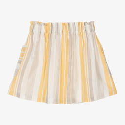 Mayoral-Girls Yellow Linen & Cotton Skirt | Childrensalon Outlet