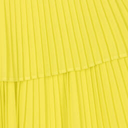 Mayoral-Girls Yellow Pleated Crêpe Chiffon Dress | Childrensalon Outlet