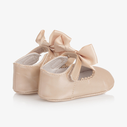 Mayoral Newborn-Gold Bow Pre-Walker Shoes | Childrensalon Outlet