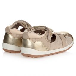 Mayoral-Золотистые кожаные сандалии с сердечками | Childrensalon Outlet