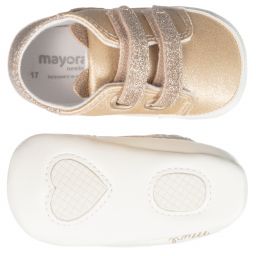 مايورال Newborn-ترينرز جلد إصطناعي لون ذهبي لمرحلة قبل المشي | Childrensalon Outlet