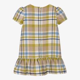 Mayoral-فستان مزيج صوف كاروهات لون أخضر وبيج | Childrensalon Outlet