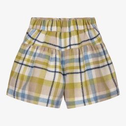 Mayoral-Green & Beige Check Shorts | Childrensalon Outlet