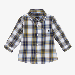 Mayoral-Зелено-синяя рубашка в клетку | Childrensalon Outlet