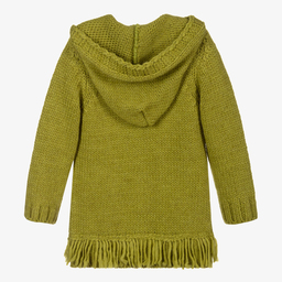 Mayoral-Зеленый удлиненный кардиган с капюшоном | Childrensalon Outlet