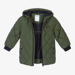 Mayoral-Зеленое стеганое пальто с капюшоном | Childrensalon Outlet
