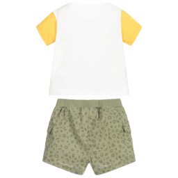 Mayoral Newborn-Green Safari Shorts Set | Childrensalon Outlet