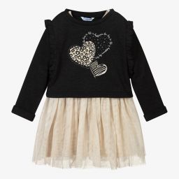 Mayoral-Grey & Beige Tulle Dress Set | Childrensalon Outlet