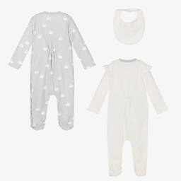 Mayoral Для новорожденных-Серый комплект с комбинезонами из хлопка | Childrensalon Outlet