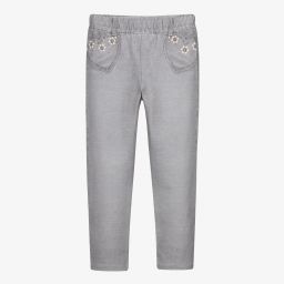 Mayoral-Grey Cotton Leggings  | Childrensalon Outlet