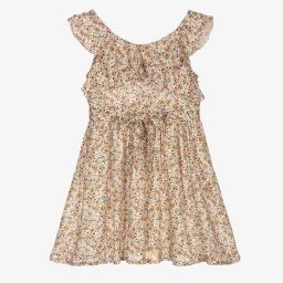Mayoral-Grey Floral Viscose Dress | Childrensalon Outlet