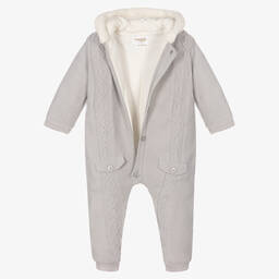 Mayoral Newborn-Grey Knitted Pramsuit | Childrensalon Outlet