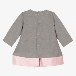 Mayoral-Серо-розовое платье с цветами | Childrensalon Outlet