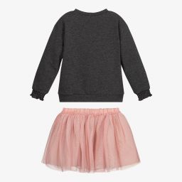 مايورال-طقم تنورة توتو تول وتوب لون رمادي وزهري | Childrensalon Outlet