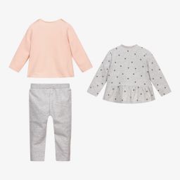 مايورال Newborn-طقم بنطلون قطن جيرسي لون رمادي وزهري للمولودات | Childrensalon Outlet