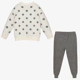 Mayoral-Grey Polka Dot Joggers Set | Childrensalon Outlet