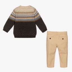 مايورال-طقم كنزة وبنطلون أطفال ولادي مزيج قطن وصوف لون رمادي | Childrensalon Outlet