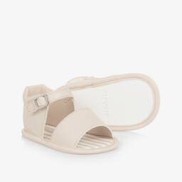 Mayoral Newborn-Infant Beige Soft Leatherette Sandals | Childrensalon Outlet