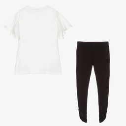 Mayoral-Кремовый топ и черные легинсы | Childrensalon Outlet