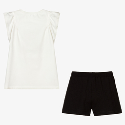Mayoral-Ivory & Black Shorts Set | Childrensalon Outlet