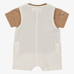 Mayoral Newborn-طقم تبّان قطن لون عاجي وبني للمواليد | Childrensalon Outlet