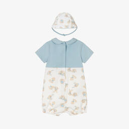 Mayoral-طقم أفرول أطفال رضع قطن لون عاجي وأزرق | Childrensalon Outlet
