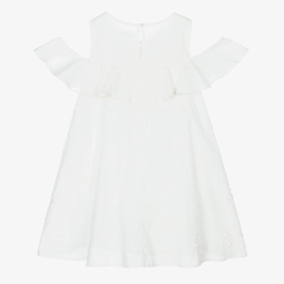 Mayoral-Кремовое хлопковое платье с вышивкой | Childrensalon Outlet