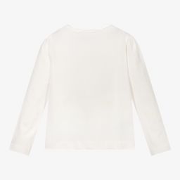 Mayoral-Кремовый хлопковый топ с принтом Shhhh | Childrensalon Outlet