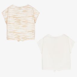 Mayoral-Ivory Cotton T-Shirts (2 Pack) | Childrensalon Outlet