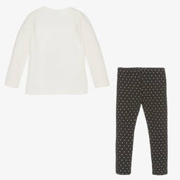 Mayoral-Кремовый топ с котом и серые легинсы | Childrensalon Outlet