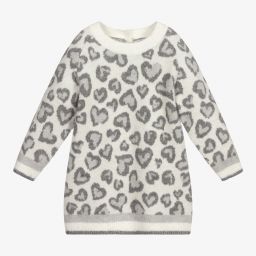 Mayoral-Ivory & Grey Knitted Dress | Childrensalon Outlet