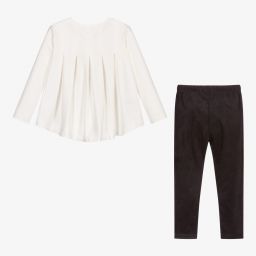 Mayoral-Ivory & Grey Leggings Set | Childrensalon Outlet