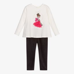 Mayoral-Ivory & Grey Leggings Set | Childrensalon Outlet