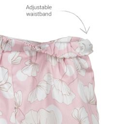 Mayoral-طقم شورت وتوب قطن لون عاجي وزهري بطبعة ورود | Childrensalon Outlet