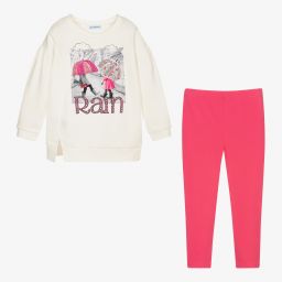 Mayoral-Ivory & Pink Leggings Set | Childrensalon Outlet