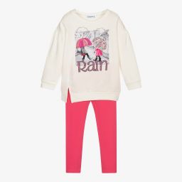 Mayoral-Ivory & Pink Leggings Set | Childrensalon Outlet