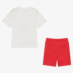 Mayoral-Ivory & Red Cotton Dinosaur Shorts Set | Childrensalon Outlet