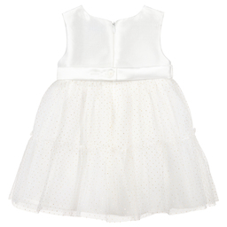 مايورال-فستان أطفال بناتي ساتان وتول لون عاجي وذهبي | Childrensalon Outlet