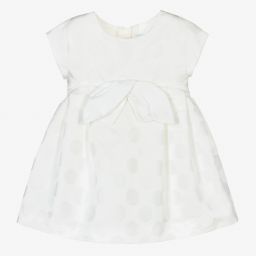 Mayoral-فستان ساتان لون عاجي باهت | Childrensalon Outlet