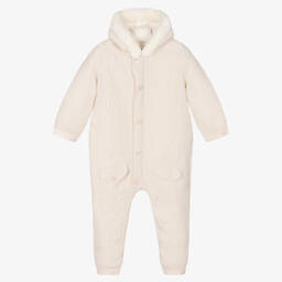 Mayoral Newborn-Light Beige Knitted Pramsuit | Childrensalon Outlet