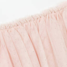 Mayoral-Little Girls Cream & Pink Tulle Gown | Childrensalon Outlet