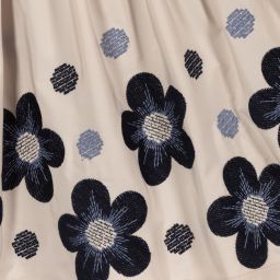Mayoral-فستان جيرسي لون كحلي وبيج | Childrensalon Outlet