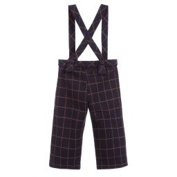 Mayoral-Темно-синие брюки в клетку | Childrensalon Outlet