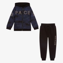 Mayoral-Navy Blue Cotton Tracksuit | Childrensalon Outlet