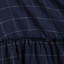 Mayoral-Темно-синее платье в золотистую клетку | Childrensalon Outlet