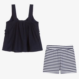 Mayoral-Синий топ и шорты в полоску | Childrensalon Outlet