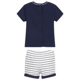 Mayoral Для новорожденных-Комплект с темно-синим топом и шортами в полоску | Childrensalon Outlet