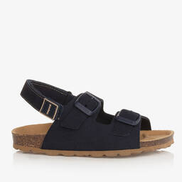 Mayoral-Navy Blue Suede Leather Sandals | Childrensalon Outlet